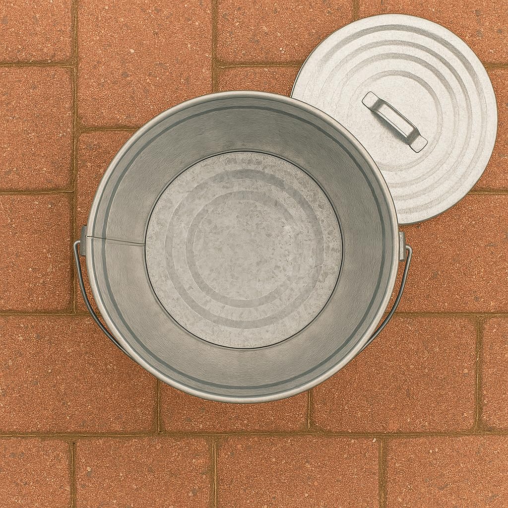 6-Gallon Galvanized Steel Locking Lid Storage Can K897