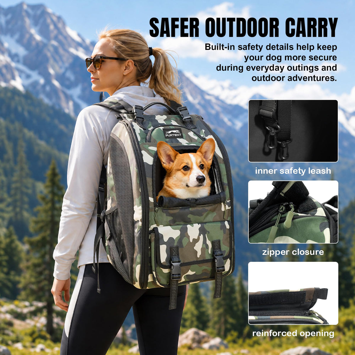 Dog Backpack Carrier Up to 20 lb Q665