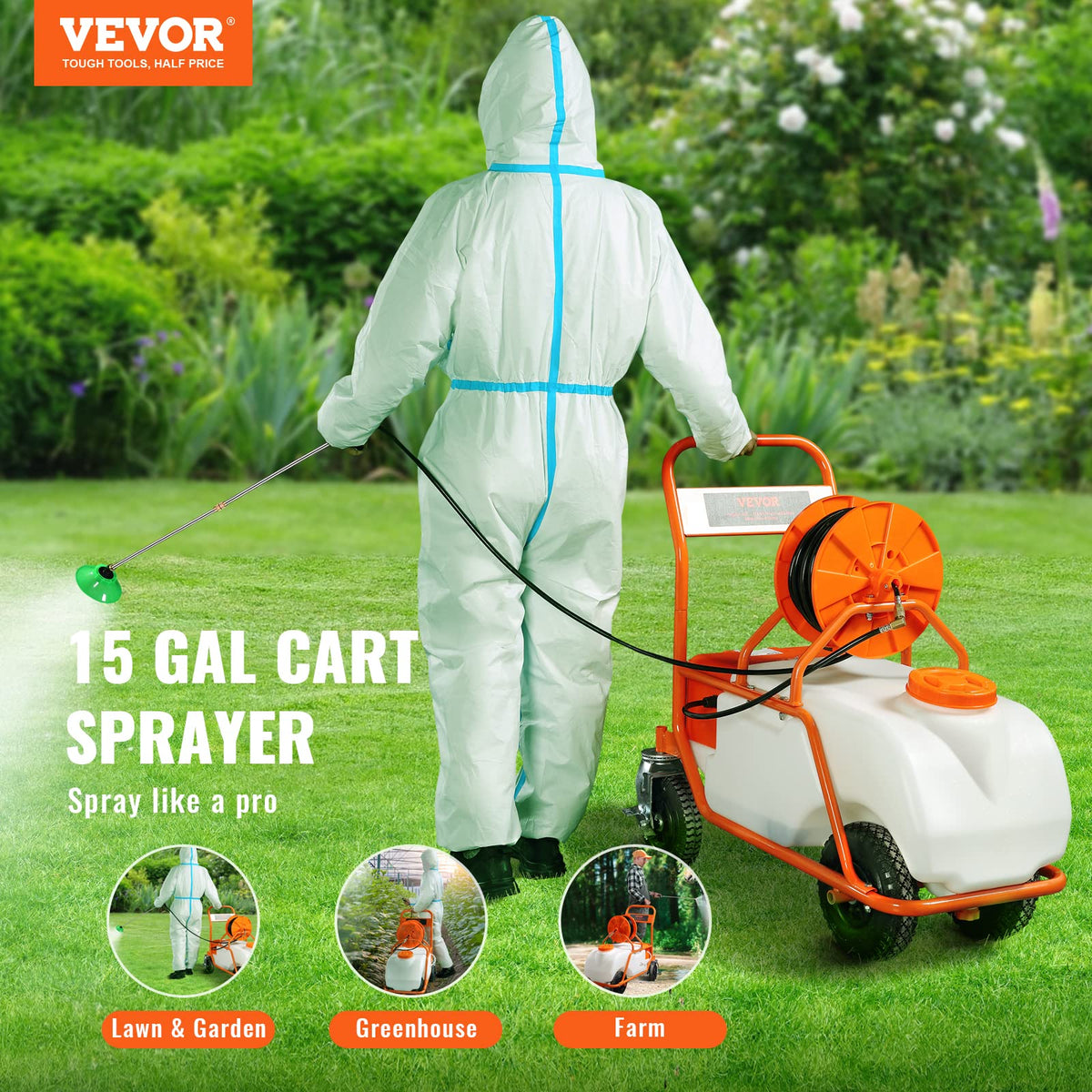 15 Gallon Battery Powered Garden Weed Sprayer with Surfactant K43972