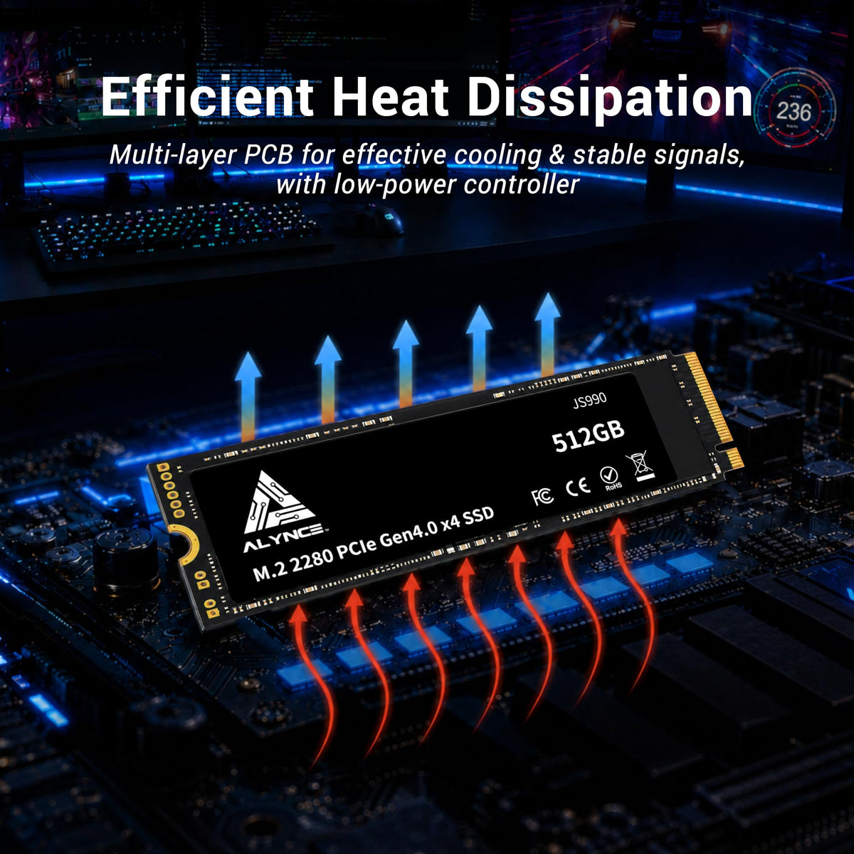 512GB PCIe Gen4 x4 NVMe M.2 2280 SSD O9129
