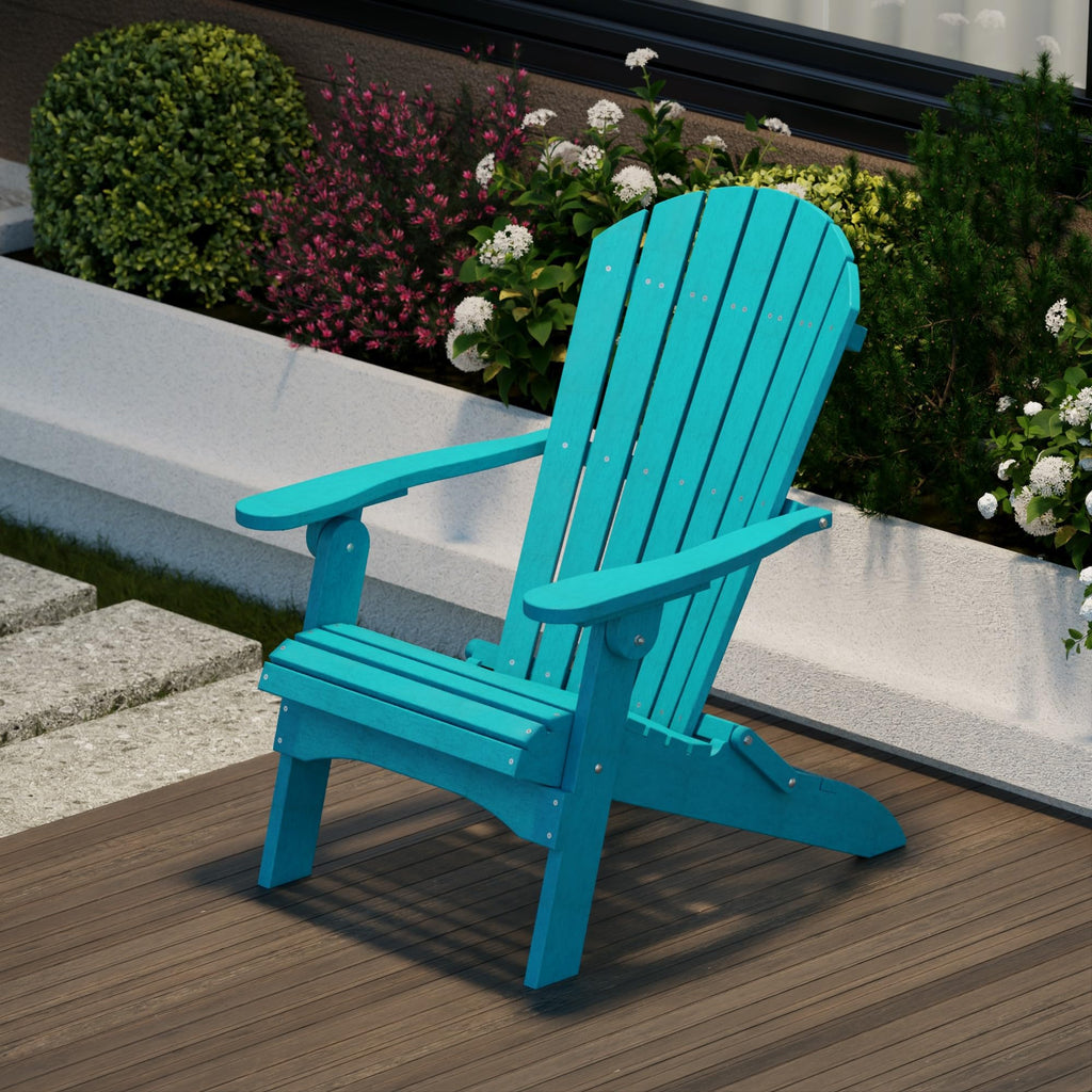 Aruba Blue Folding Adirondack Chair L2476