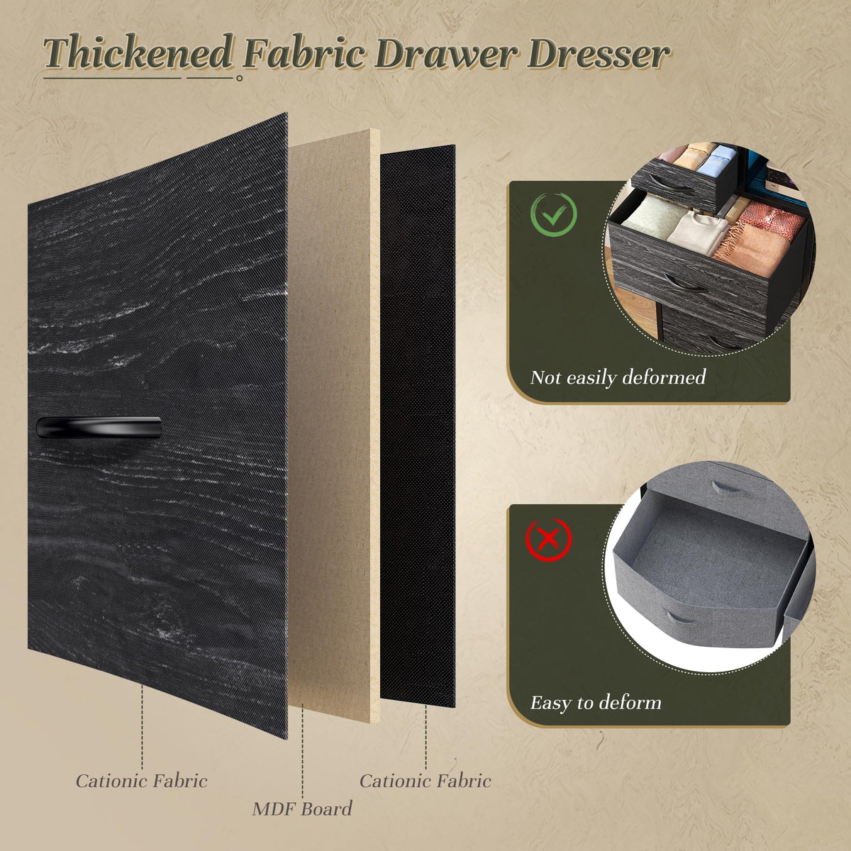 Black 10 Drawer Dresser with Charging Station F726