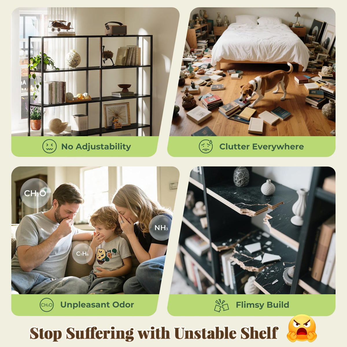 5 Tier Bookshelf with 10 Open Shelves V7053