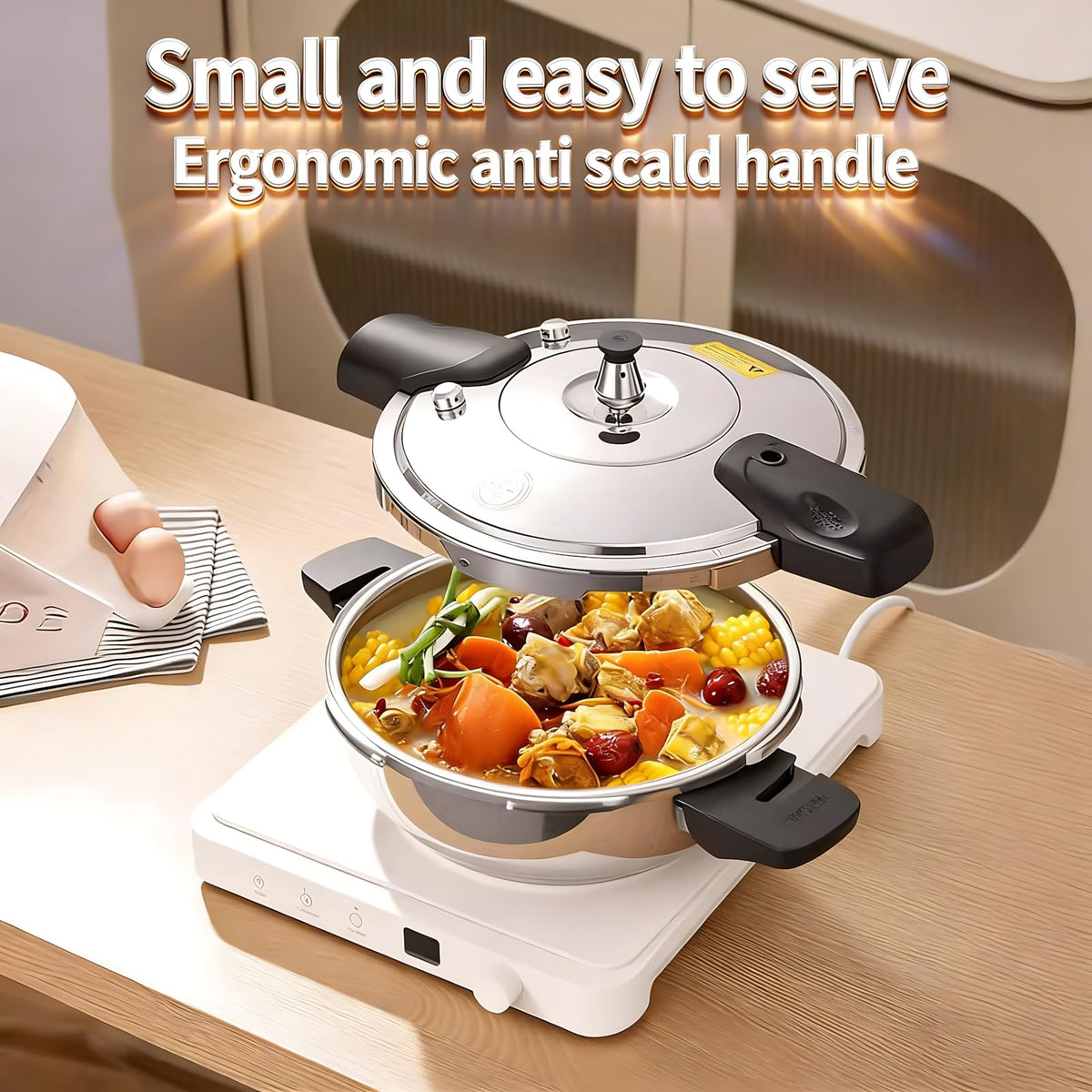 2.3L 304 Stainless Steel Mini Pressure Cooker W744585