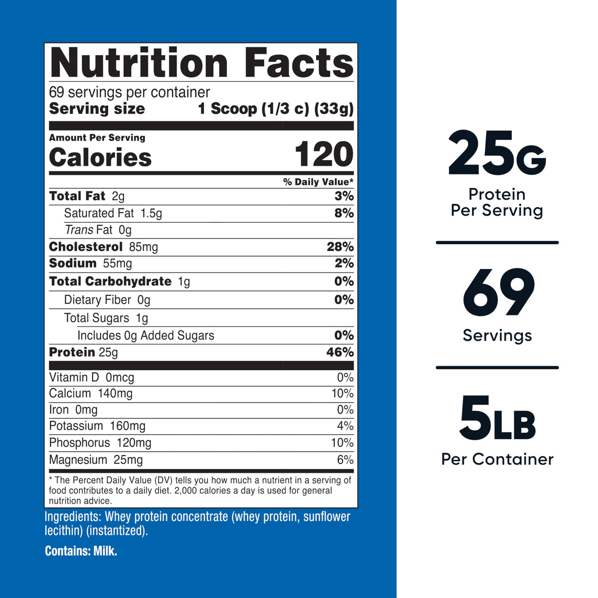 Whey Protein Concentrate Powder 5 LB D86062