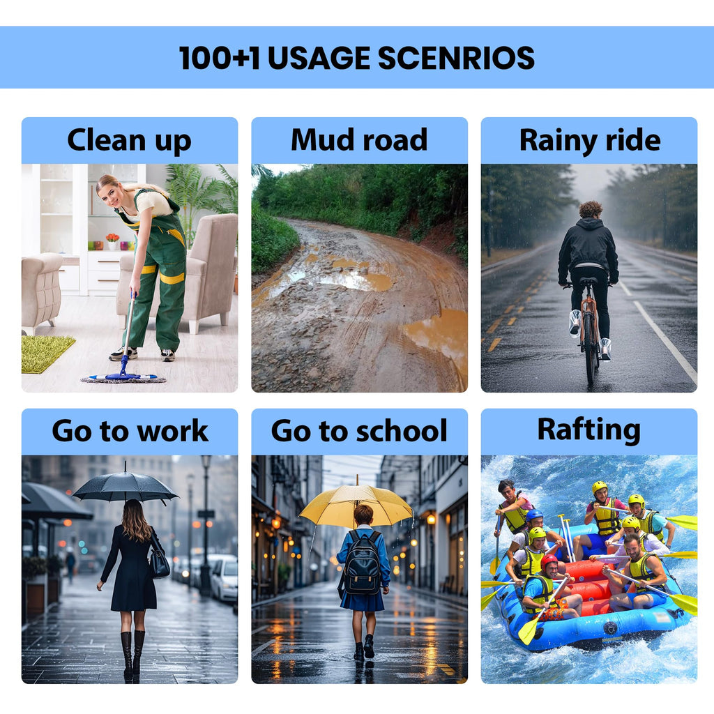 10 Pairs Waterproof Non-Slip Plastic Boot Covers I32381