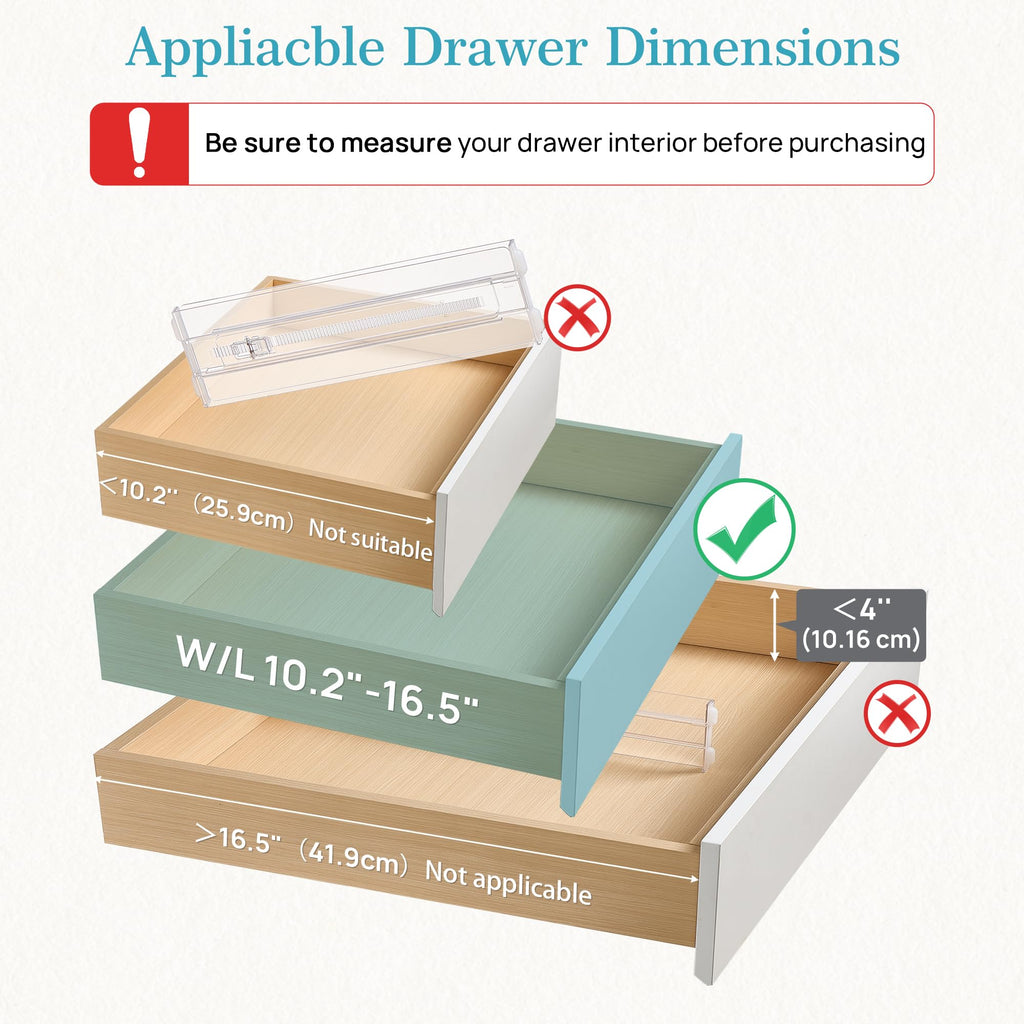12 Pack Adjustable Clear Plastic Drawer Dividers F3005