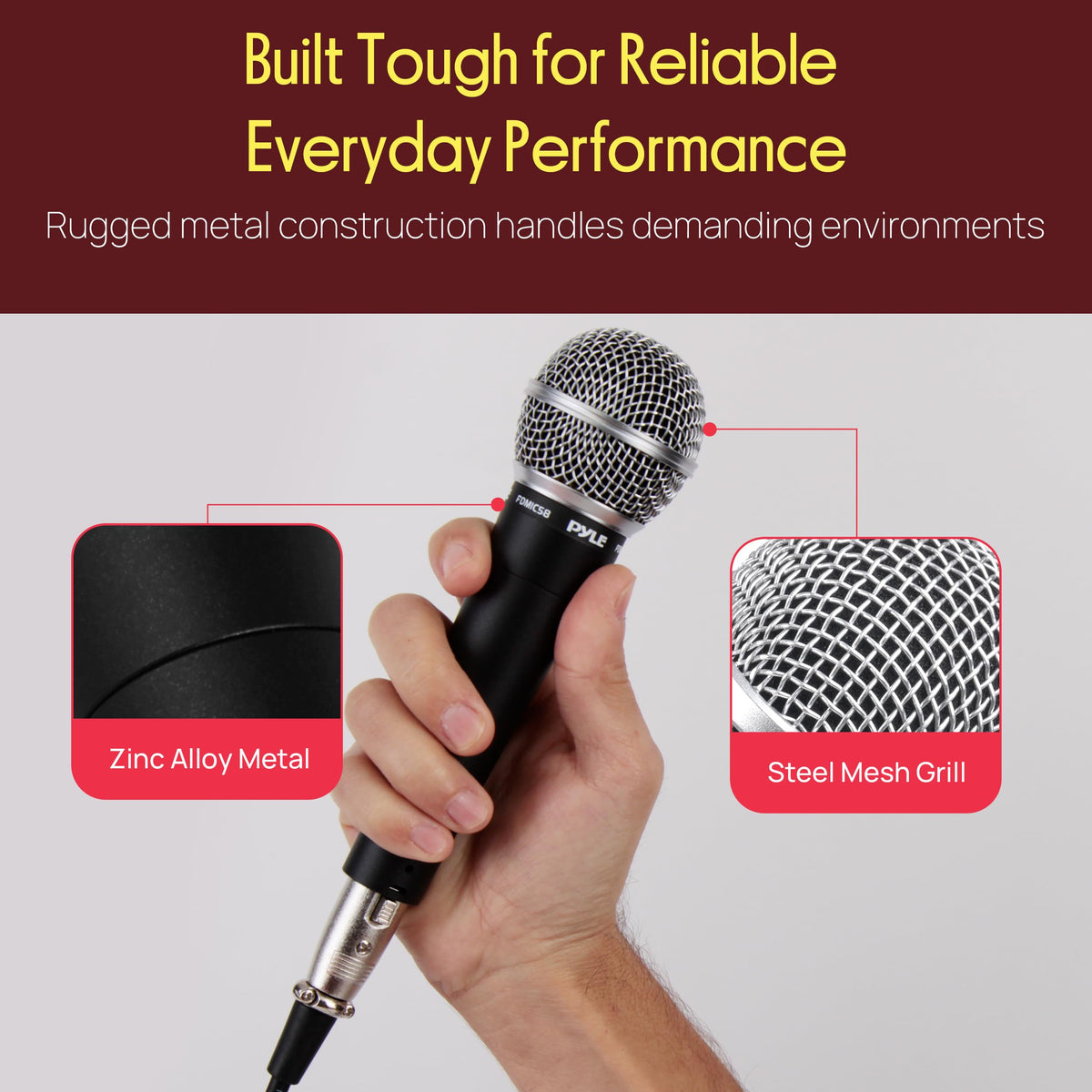 Dynamic Cardioid XLR Microphone with Built-in Pop Filter F289397