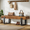 Solid Wooden Entryway Bench with Metal Legs T71925