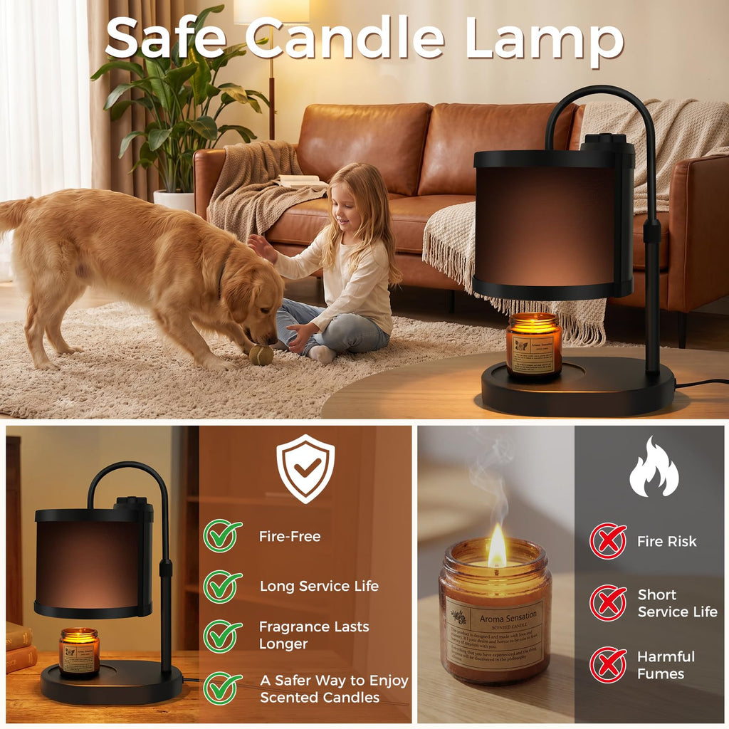 Black Candle Warmer Lamp with Timer and Dimmer X86637