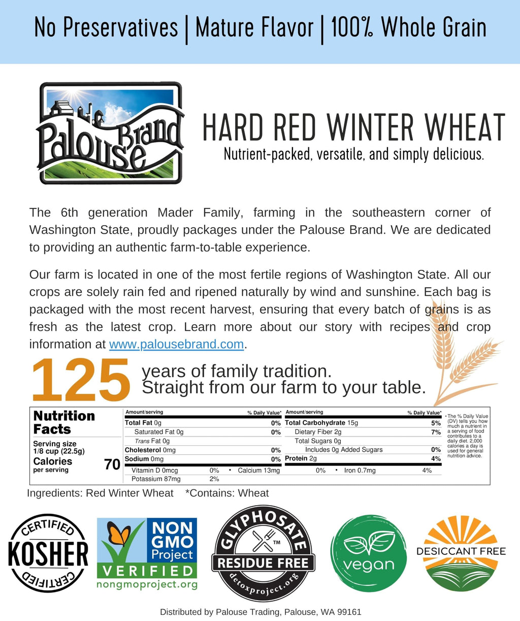 Hard Red Winter Wheat Berries 25 LBS Bag Sproutable Non-GMO Kosher M72146