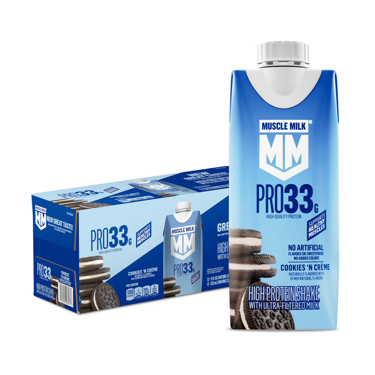 11 fl oz High Protein Shake, 12 Pack, 33g Protein, 3g Sugar J20590