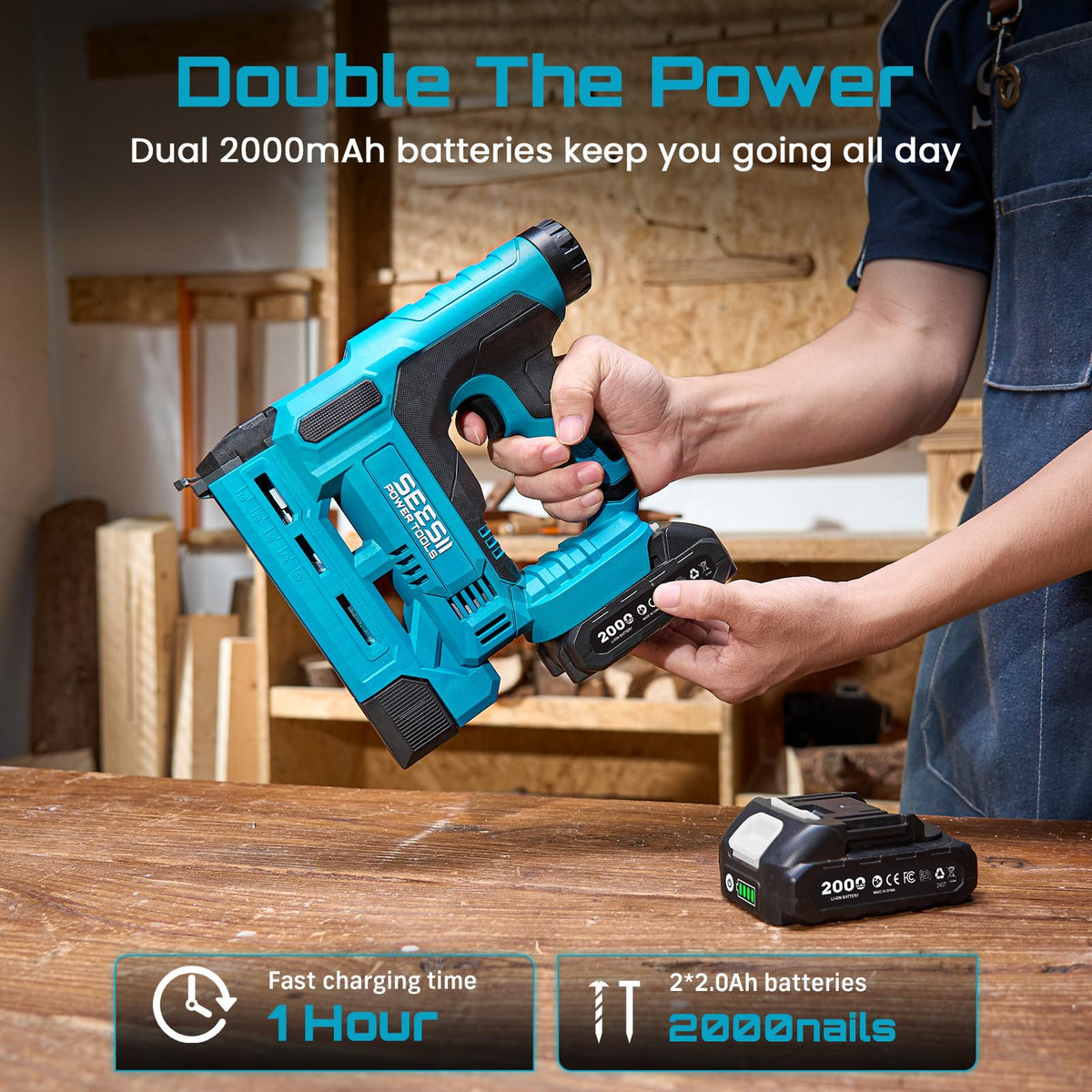 18 Gauge Cordless Brad Nailer and Stapler Gun Q26051