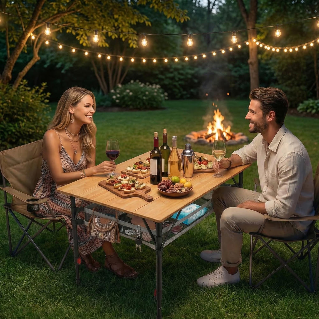 Bamboo Aluminum Folding Camping Table X54481