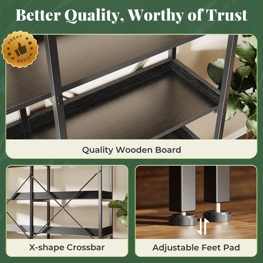 5 Tier Bookshelf with 10 Open Shelves V7053