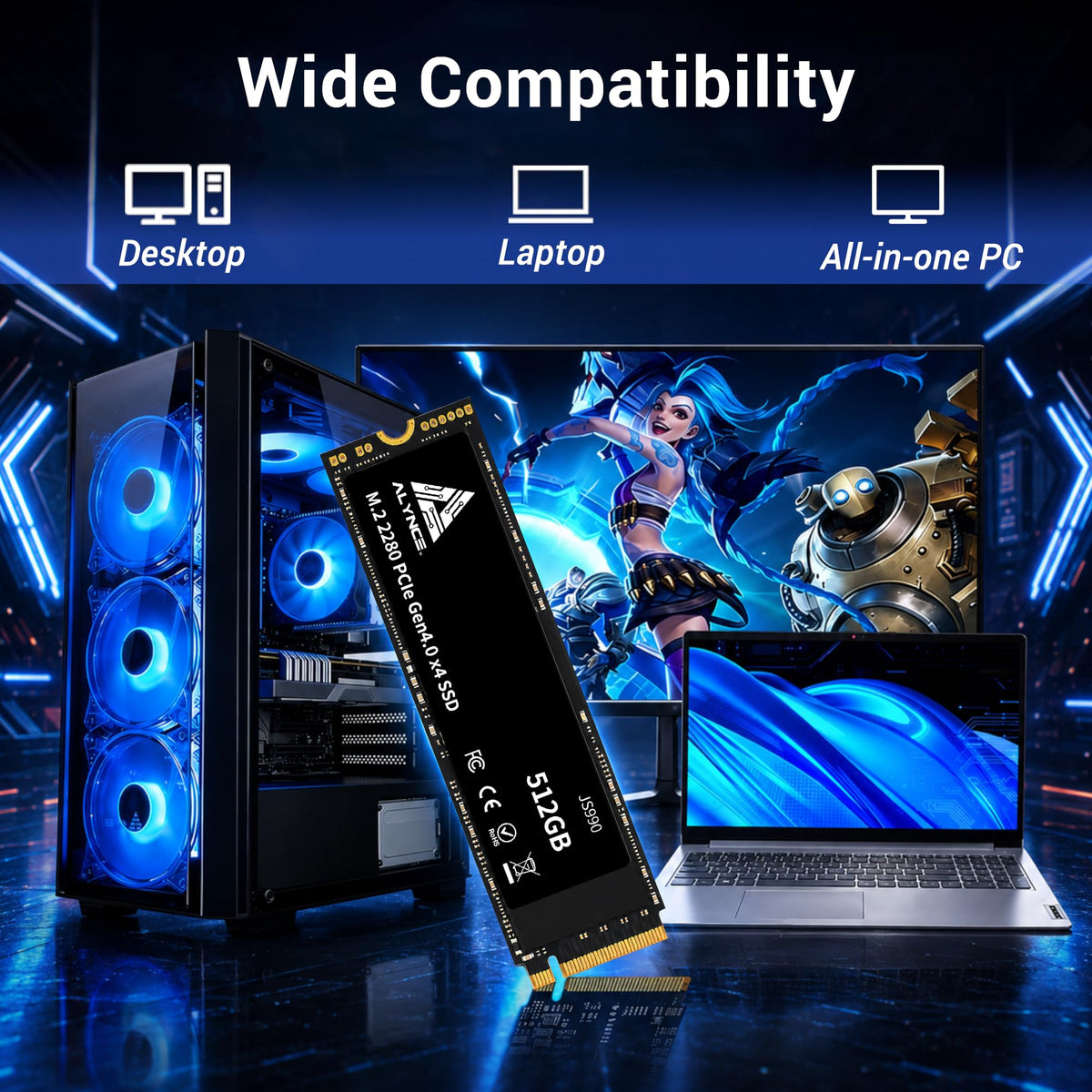 512GB PCIe Gen4 x4 NVMe M.2 2280 SSD O9129