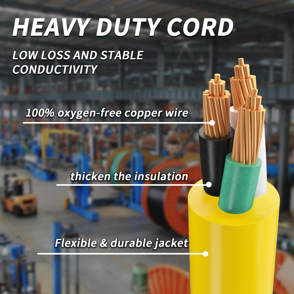 12 FT 12 Gauge Yellow Heavy Duty Outdoor Extension Cord Waterproof K564