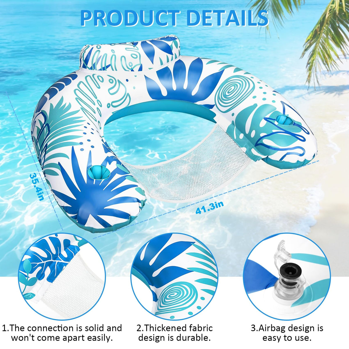 Inflatable Pool Float Chair 3 Pack M756