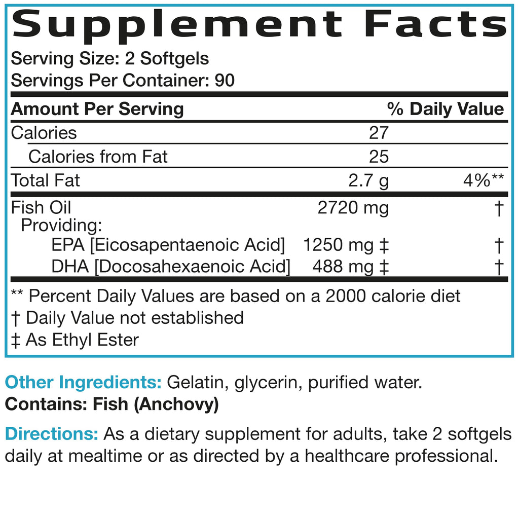 Omega-3 Fish Oil 2720 mg 180 Softgels Q455865