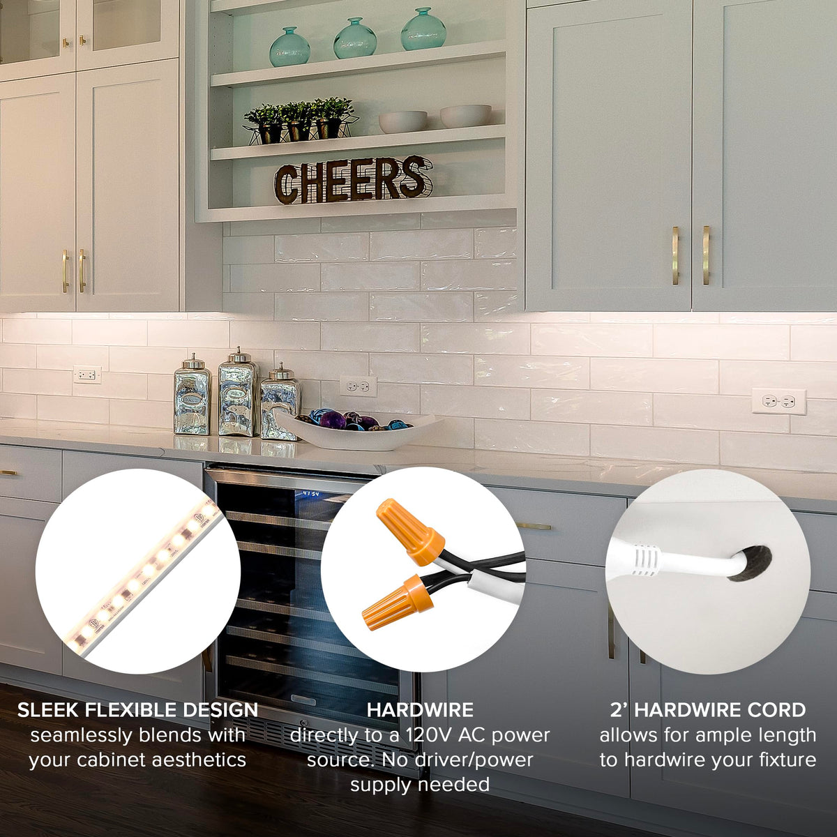 24 in. Hardwired LED Under Cabinet Strip Light N42401