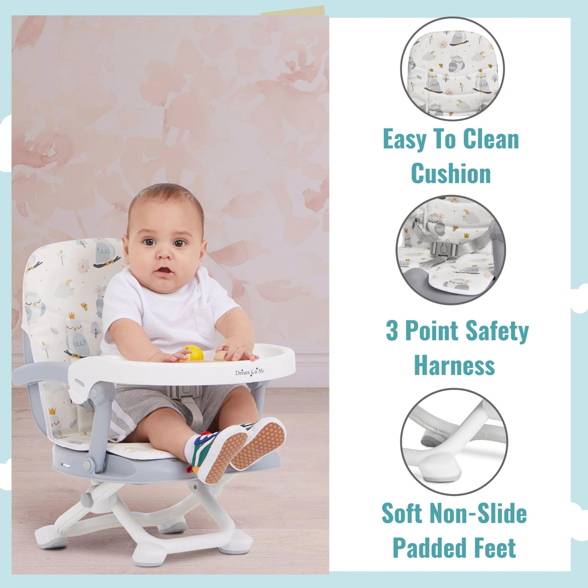 Booster Seat for Babies 6–36 Months, 3-in-1 Adjustable Portable T511801