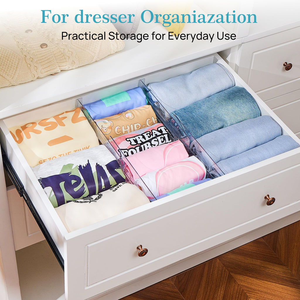 12 Pack Adjustable Clear Plastic Drawer Dividers F3005