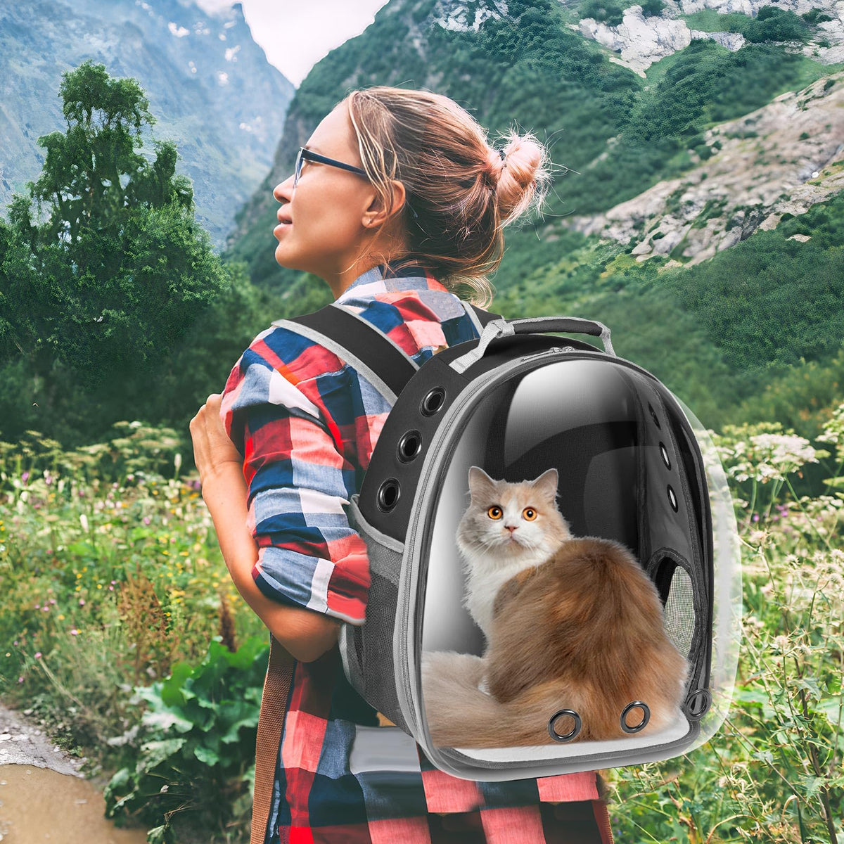 Black Cat Pet Carrier Backpack M4073