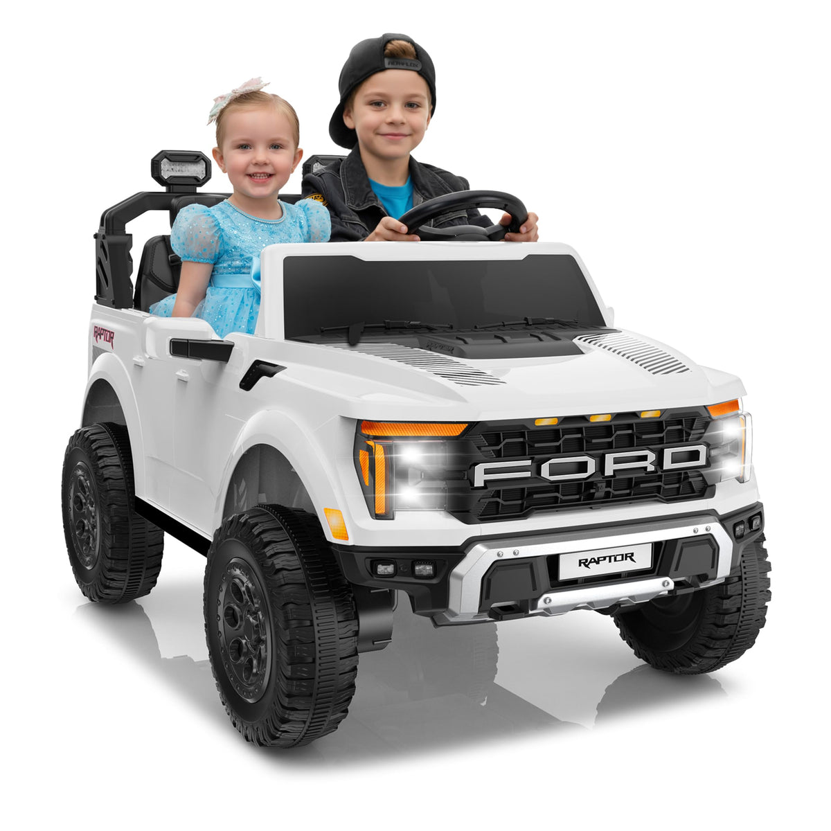 White 24V 2 Seater Ride On Truck C68103