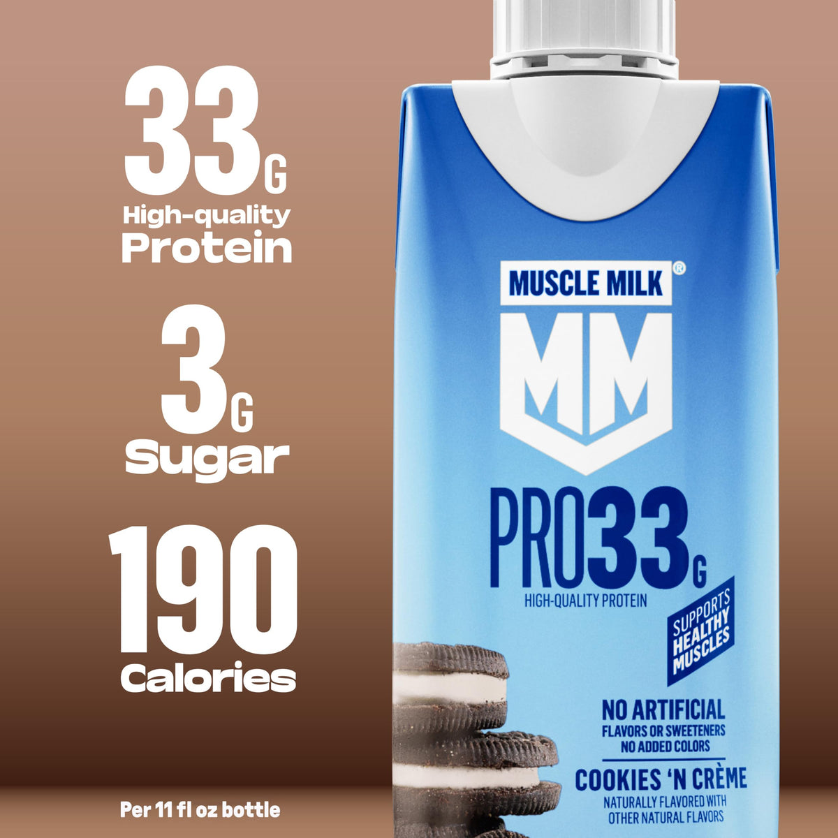 11 fl oz High Protein Shake, 12 Pack, 33g Protein, 3g Sugar J20590