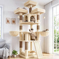 70 Inch Beige Cat Tower with Scratching Post D9414