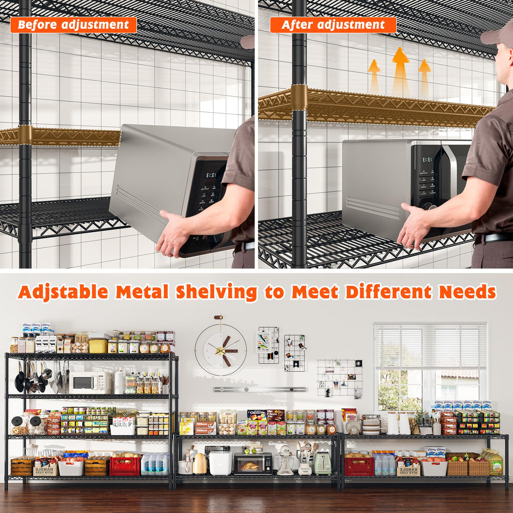 4-Tier Heavy Duty Metal Shelving Unit with Wheels X972
