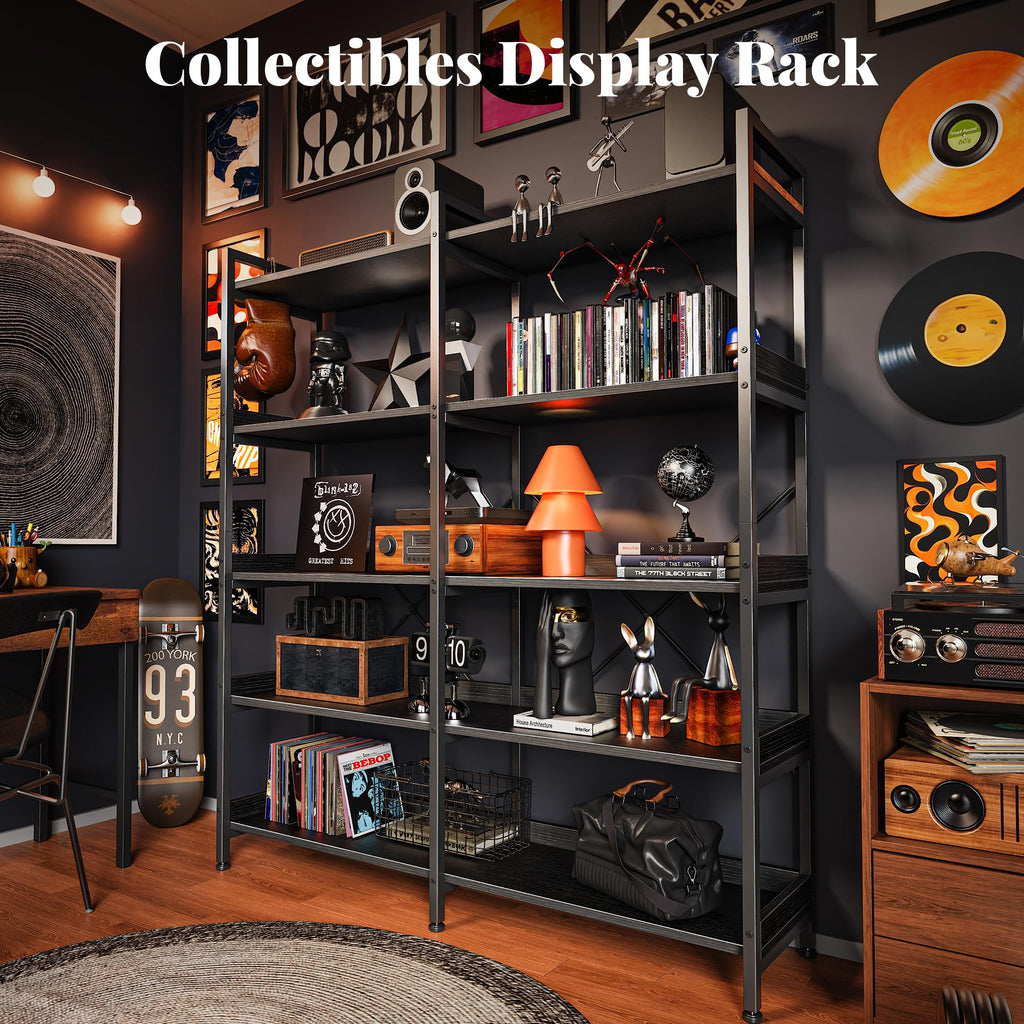 5 Tier Bookshelf with 10 Open Shelves V7053