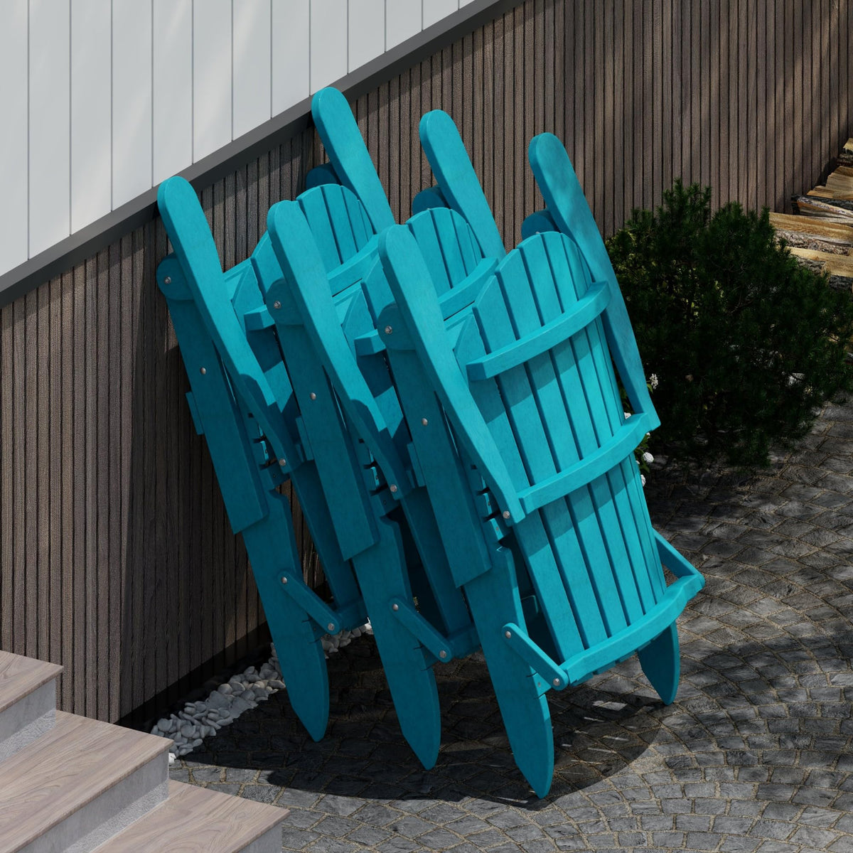 Aruba Blue Folding Adirondack Chair L2476