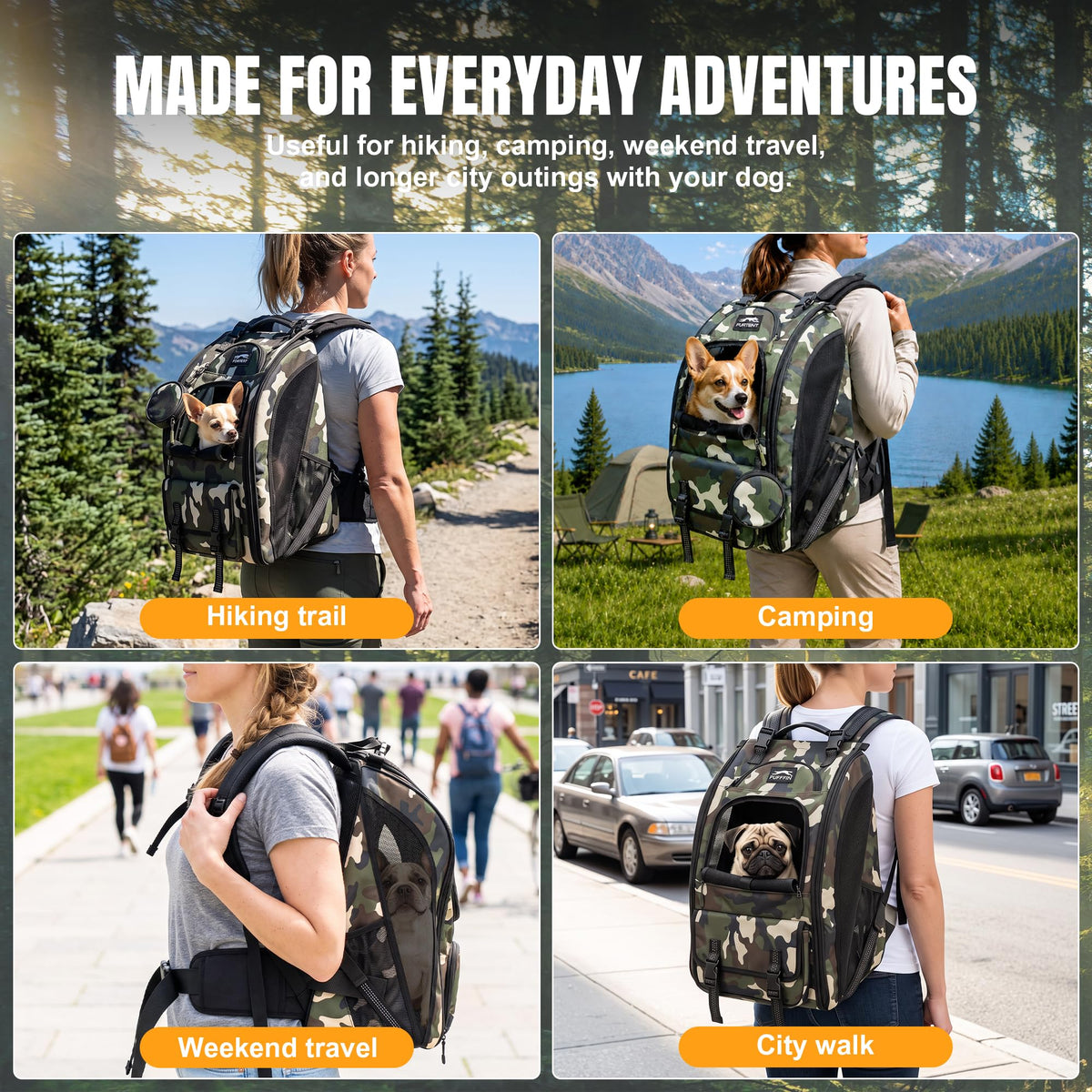 Dog Backpack Carrier Up to 20 lb Q665