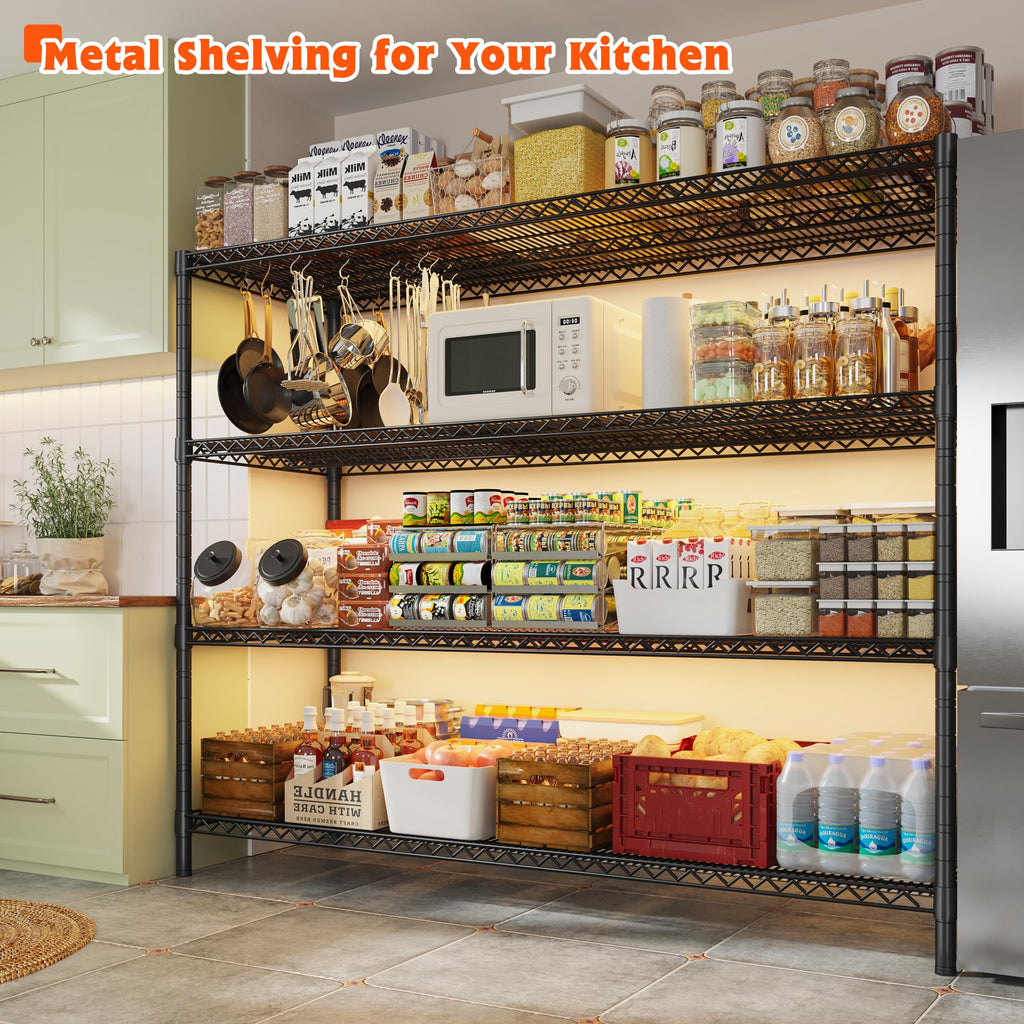 4-Tier Heavy Duty Metal Shelving Unit with Wheels X972