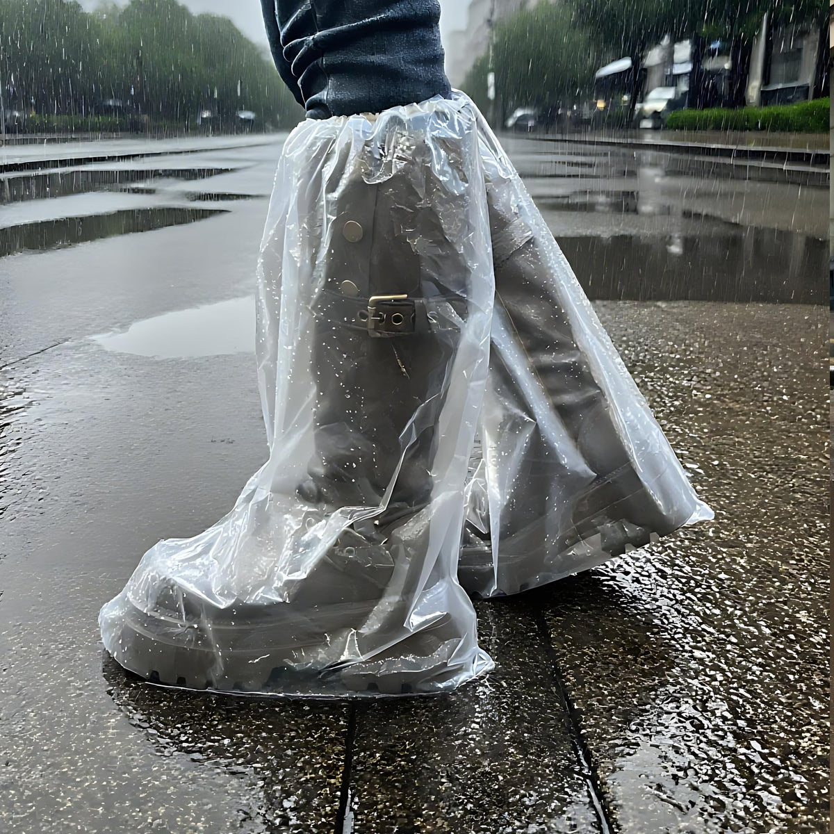 10 Pairs Waterproof Non-Slip Plastic Boot Covers I32381